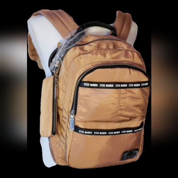 NWT ❗️ Steven Madden camel color backpack brichh style travel orginazer weekende - Picture 2 of 14